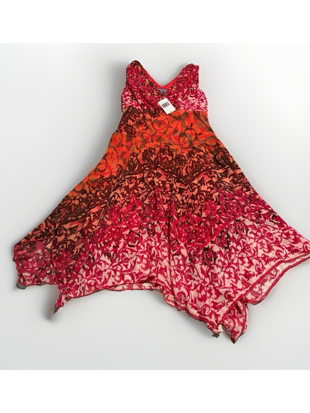 Rabbit Rabbit Designs Dress 14P Boho Handkerchief Hem Y2K Indie Abstract Fairy